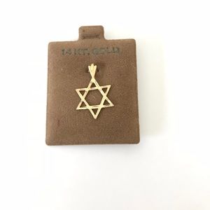 14K Gold Star of David Pendant